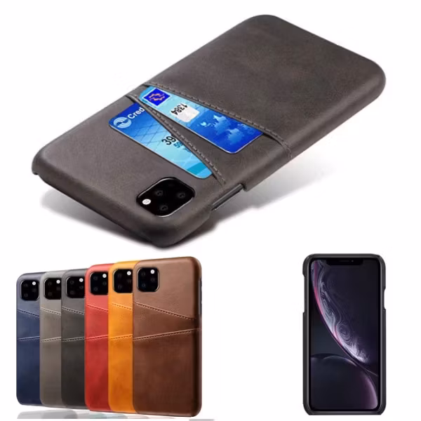 iPhone 11 - Läderskal med 2 kortfack Solid® Välj Färg