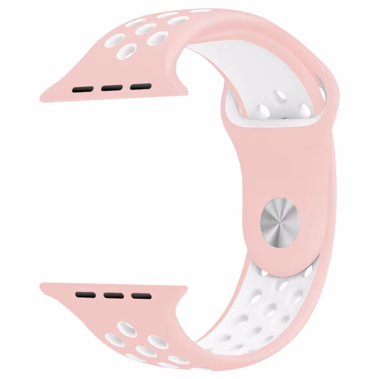 Silikon Armband Apple Watch 38/40/41 mm Silikonarmband Rosa/Vit