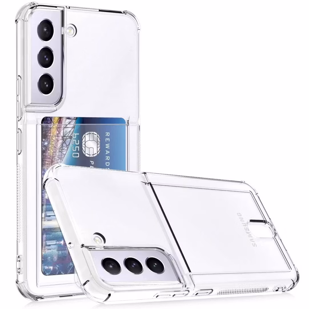 Samsung S21 - Skal med Kortfack Stöttåligt Transparent