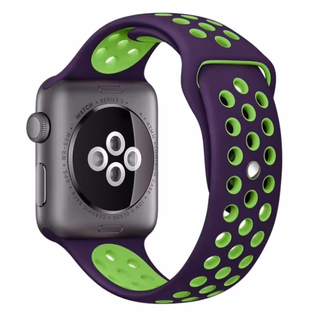 Silikon Armband Apple Watch 38/40 mm Silikonarmband Lila/Grön