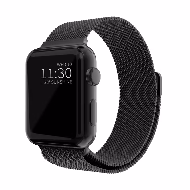 Armband Milanese Loop Apple Watch 42/44/45 mm Svart