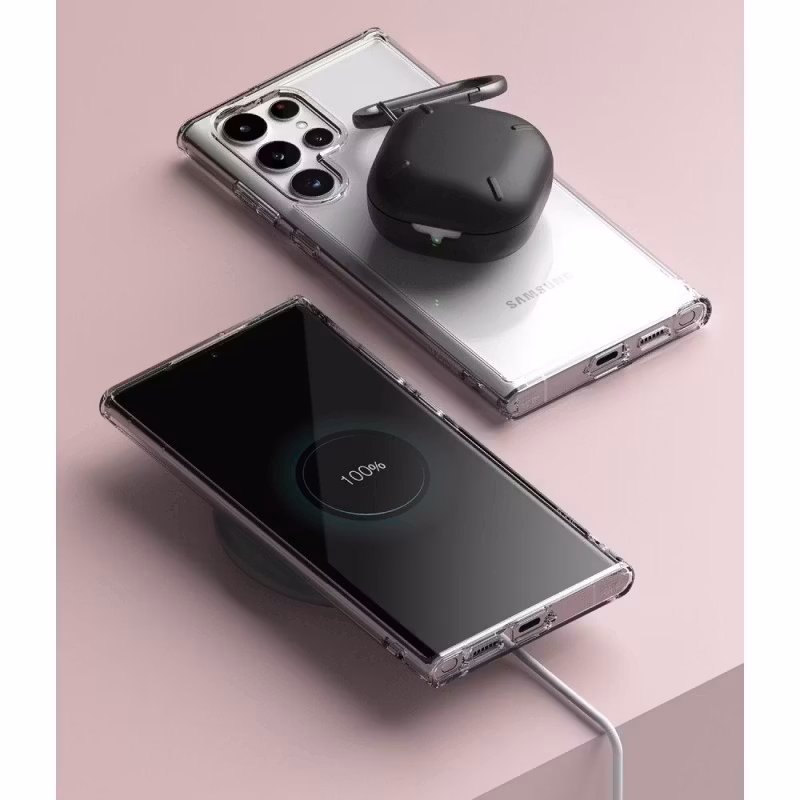 Samsung S22 Ultra - Stöttåligt Transparent Silikon Skal Solid® Extra Förstärkt