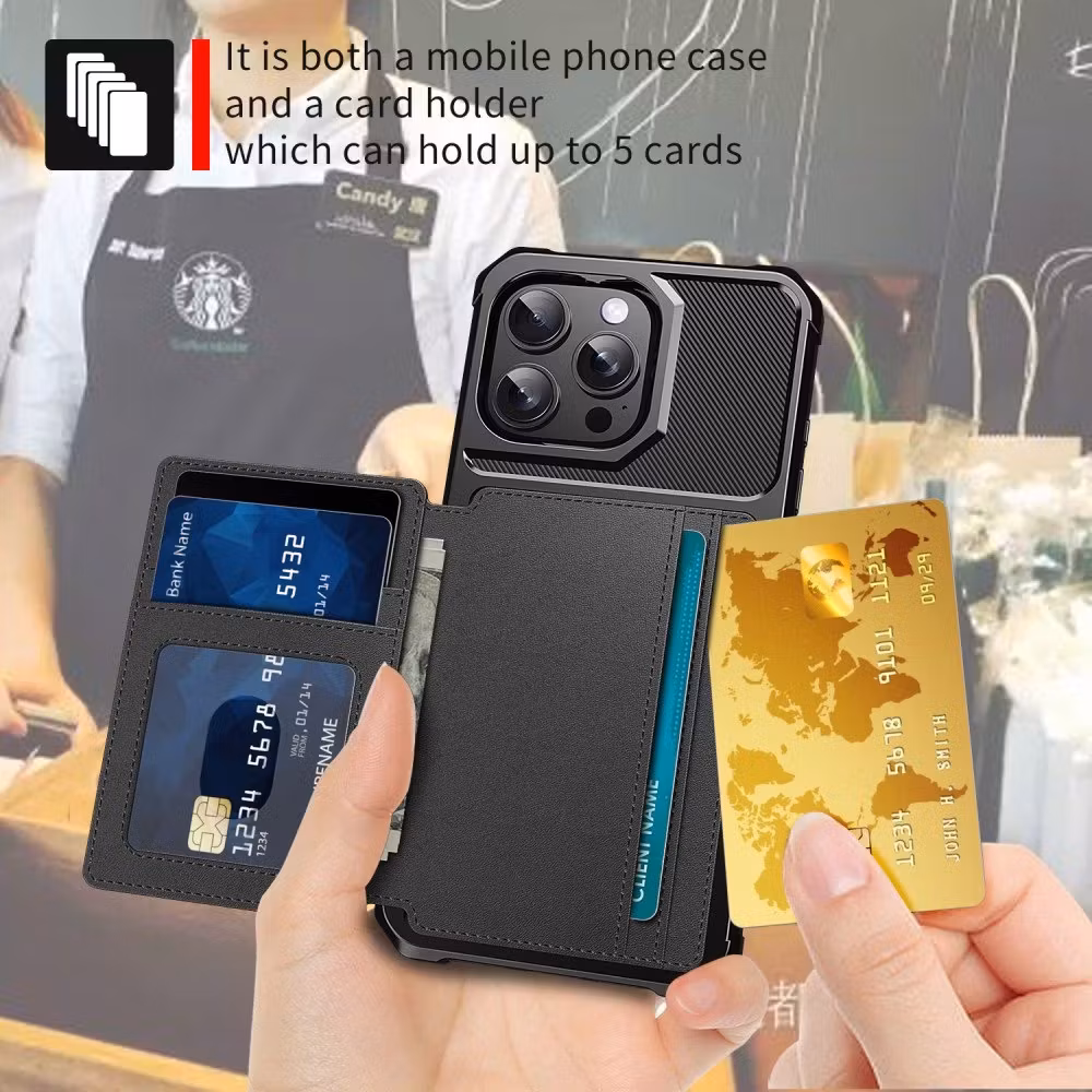 iPhone 16 Pro Max - Skal Med Magnetiskt Plånbok RFID Svart