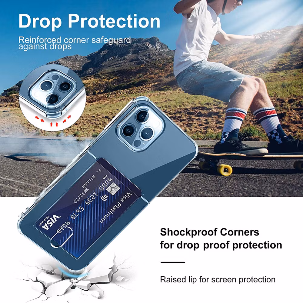 Silikon Skal Transparent Med Kortfack Nordic® iPhone 14/14 Pro/14 Pro Max