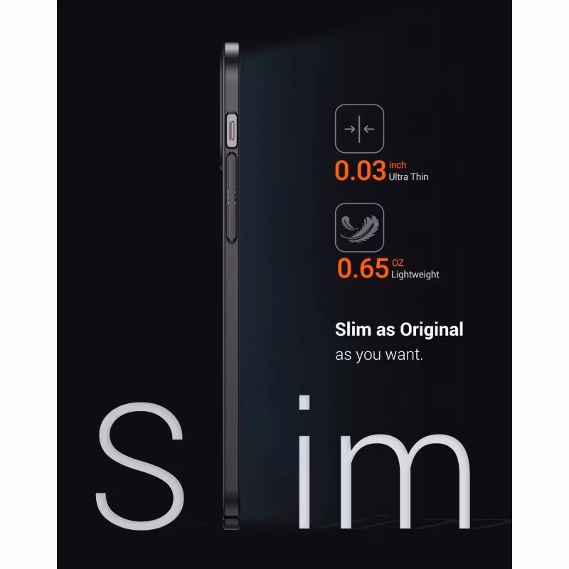 Kopia iPhone 14 Pro Max - Ultratunt Stöttåligt Skal Gummibelagt Nordic® Mattsvart