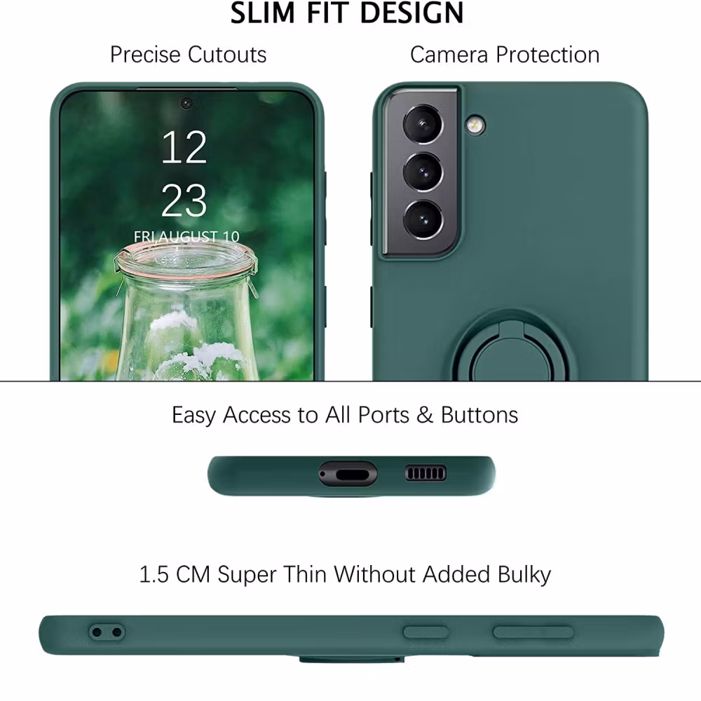 Samsung S21 - Välj Färg Silikonskal Magnetisk Ringhållare