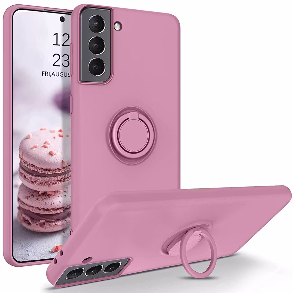 Samsung S21 - Välj Färg Silikonskal Magnetisk Ringhållare