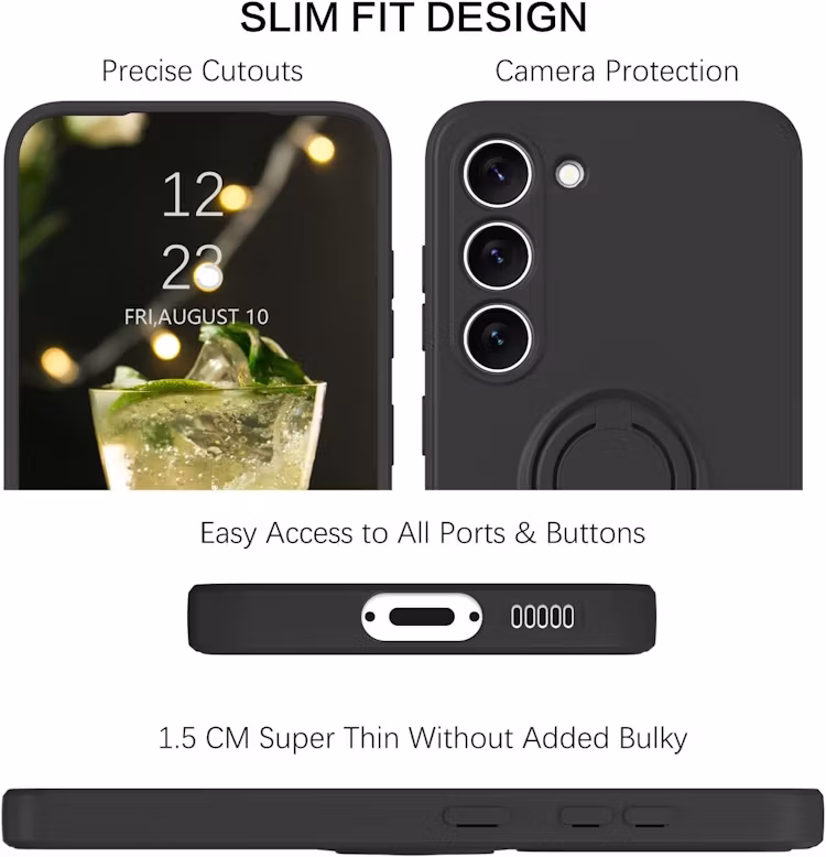 Samsung S23 - Välj Färg Silikonskal Magnetisk Ringhållare