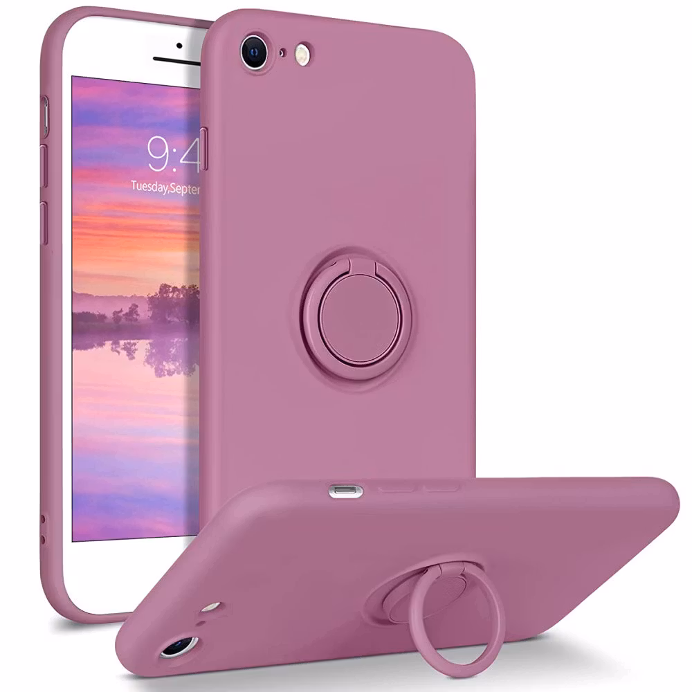 iPhone 7/8/SE - Silikonskal Magnetisk Ringhållare Välj Färg