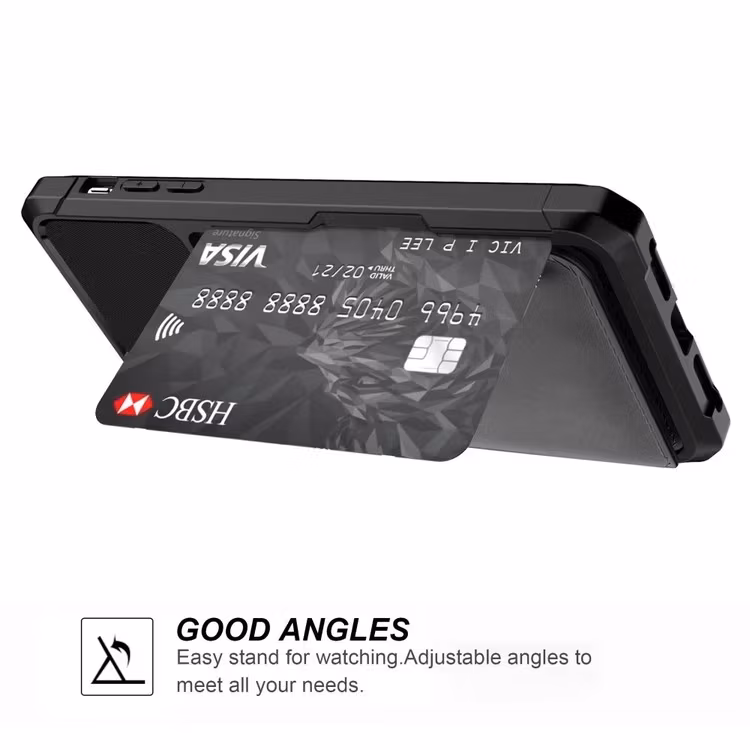 iPhone X/XS - Skal Stöttåligt Premium Kortfack Solid® Svart