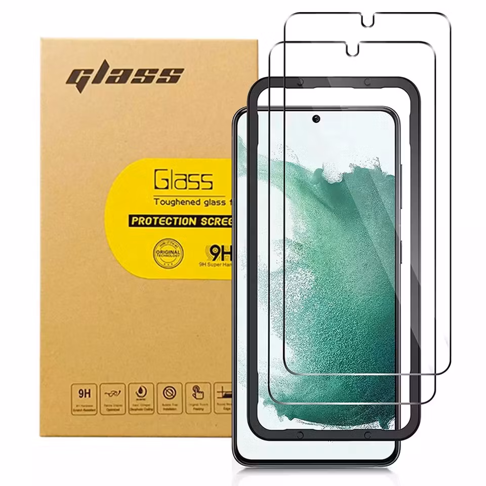 Samsung S23 - (2-Pack) Premium Skärmskydd med Installationsram