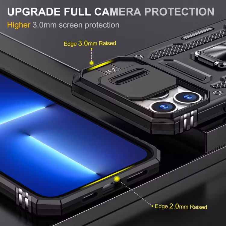 iPhone 16 Pro - Skal CamShield / Kameraskydd Ringhållare Svart