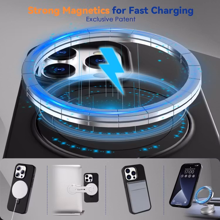 iPhone 12/12 Pro - Magsafe Silikon Skal Kickstand Svart