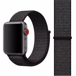 Nylon Armband Apple Watch 42/44/45 mm Sportloop Kardborreband Svart