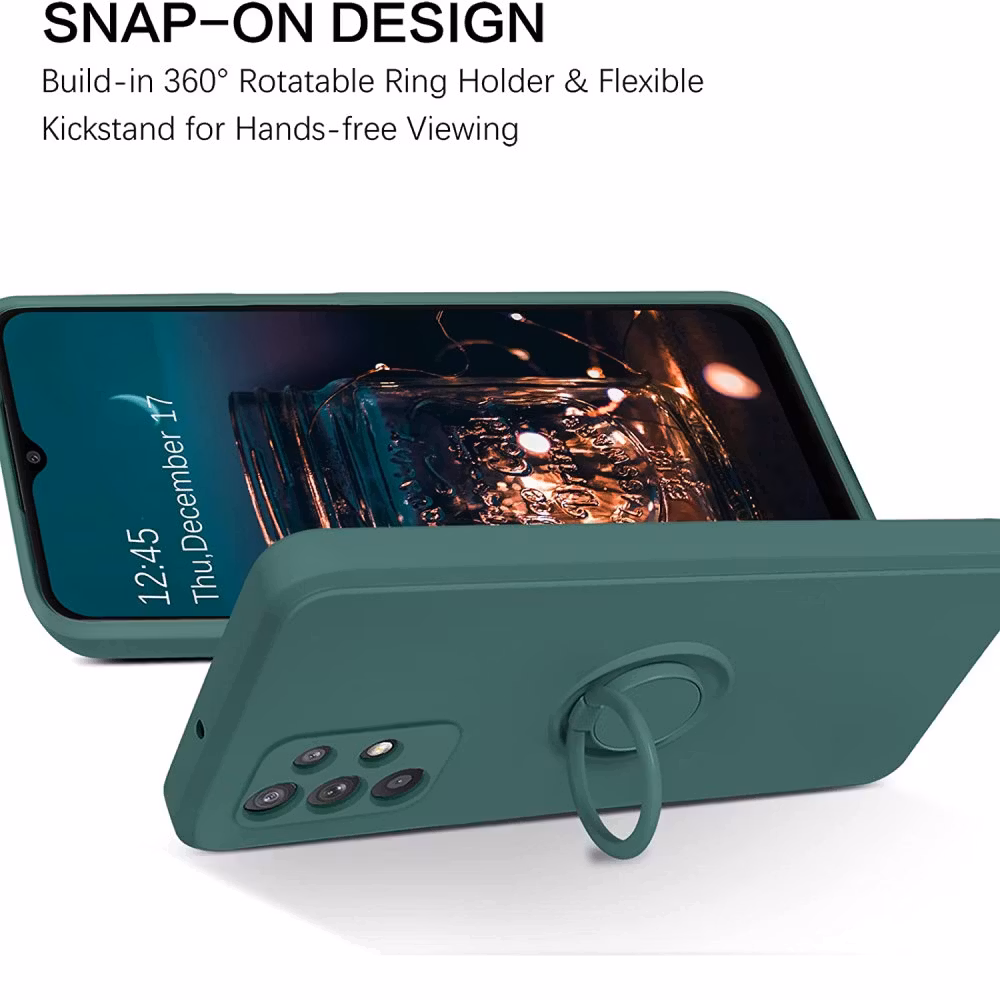 Samsung A52/A52s - Stöttåligt Skal med Ringhållare CamShield Grön