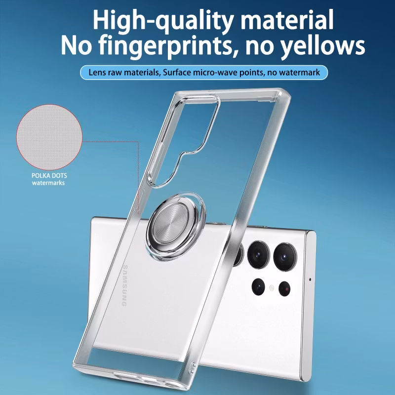 Samsung S23 Ultra - Transparent Skal Ringhållare Solid® Stöttåligt