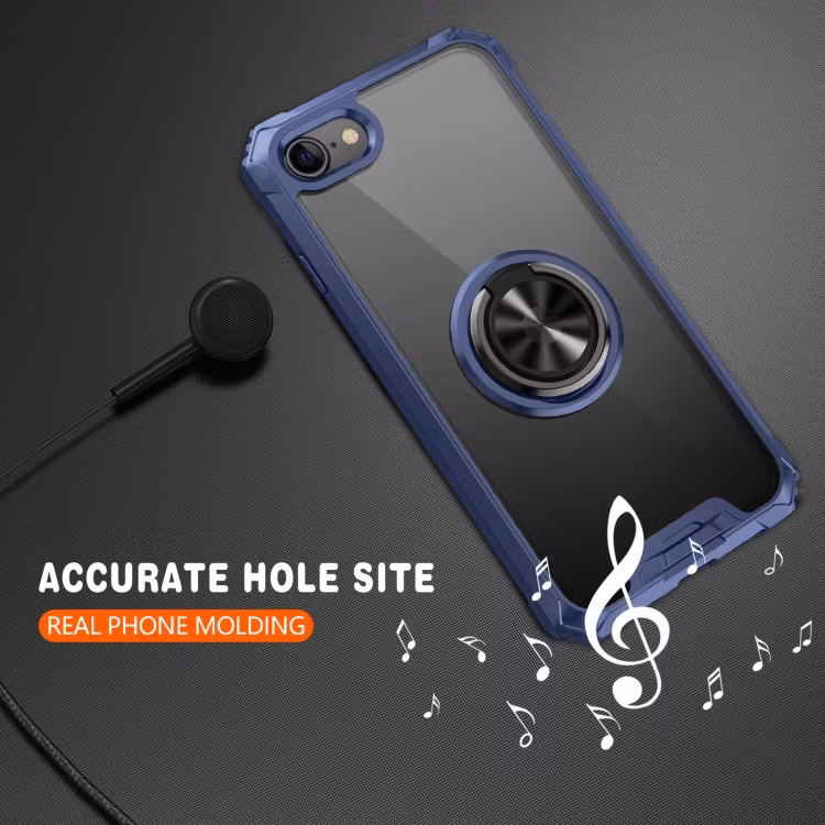 iPhone 7/8/SE - Stöttåligt Skal med Magnetisk ring Extra Förstärkt Blå