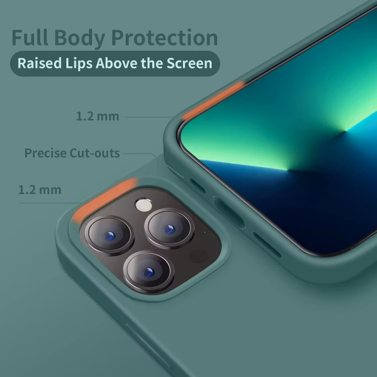 iPhone 12 - Gummibelagt Stöttåligt Silikon Skal Grön