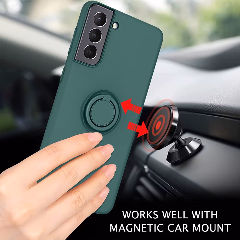 Samsung S21 - Välj Färg Silikonskal Magnetisk Ringhållare