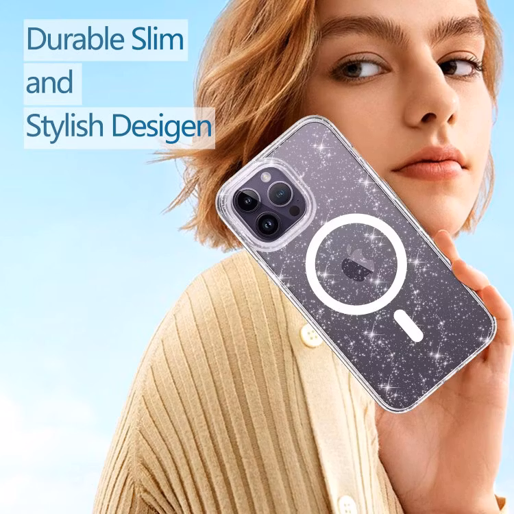 iPhone 14 Pro Max - Magsafe Skal Transparent Glitter