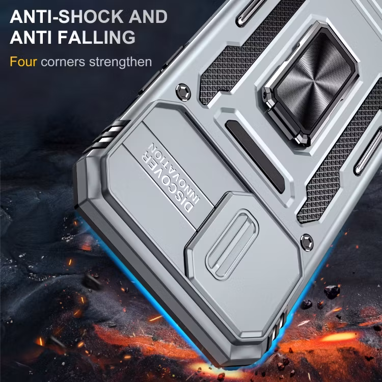 iPhone 14 Pro - Skal Kameraskydd Stöttåligt Hybrid Ringhållare Grå