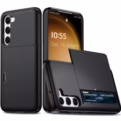 Samsung S24 - Skal Stöttåligt med kortfack Extra förstärkt Svart