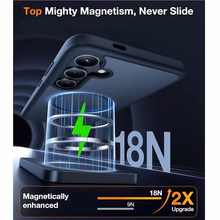 Samsung S23 - Skal MagSafe Stötdämpande Frostad Matt Svart