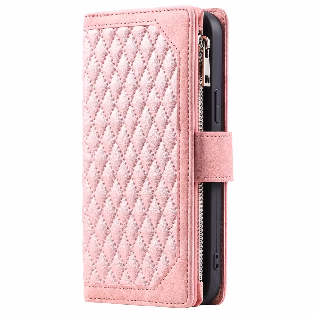 iPhone X/XS - Fodral Multifunktionellt Solid® Läder Roséguld