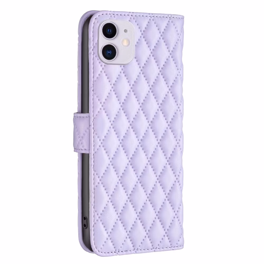 iPhone 11 - Praktiskt Läder Fodral 4-FACK Quilted Lila
