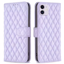 iPhone 11 - Praktiskt Läder Fodral 4-FACK Quilted Lila