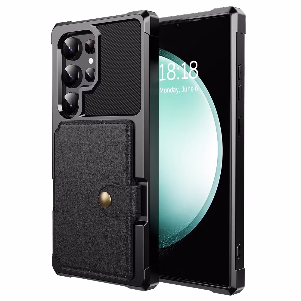 Samsung S24 Ultra - Stöttåligt Skal 4-FACK Premium Svart