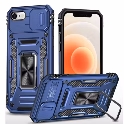 iPhone 7/8/SE - Skal Kameraskydd Stöttåligt Ringhållare Blå