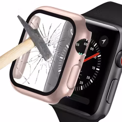 Heltäckande Skal Härdat Glas Apple Watch 38/40/42/44 mm Roséguld