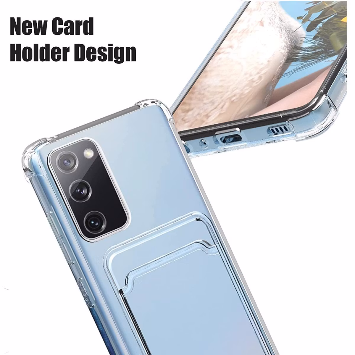 Samsung A53 - Transparent Silikon Skal Kortfack Nordic® Extra förstärkt