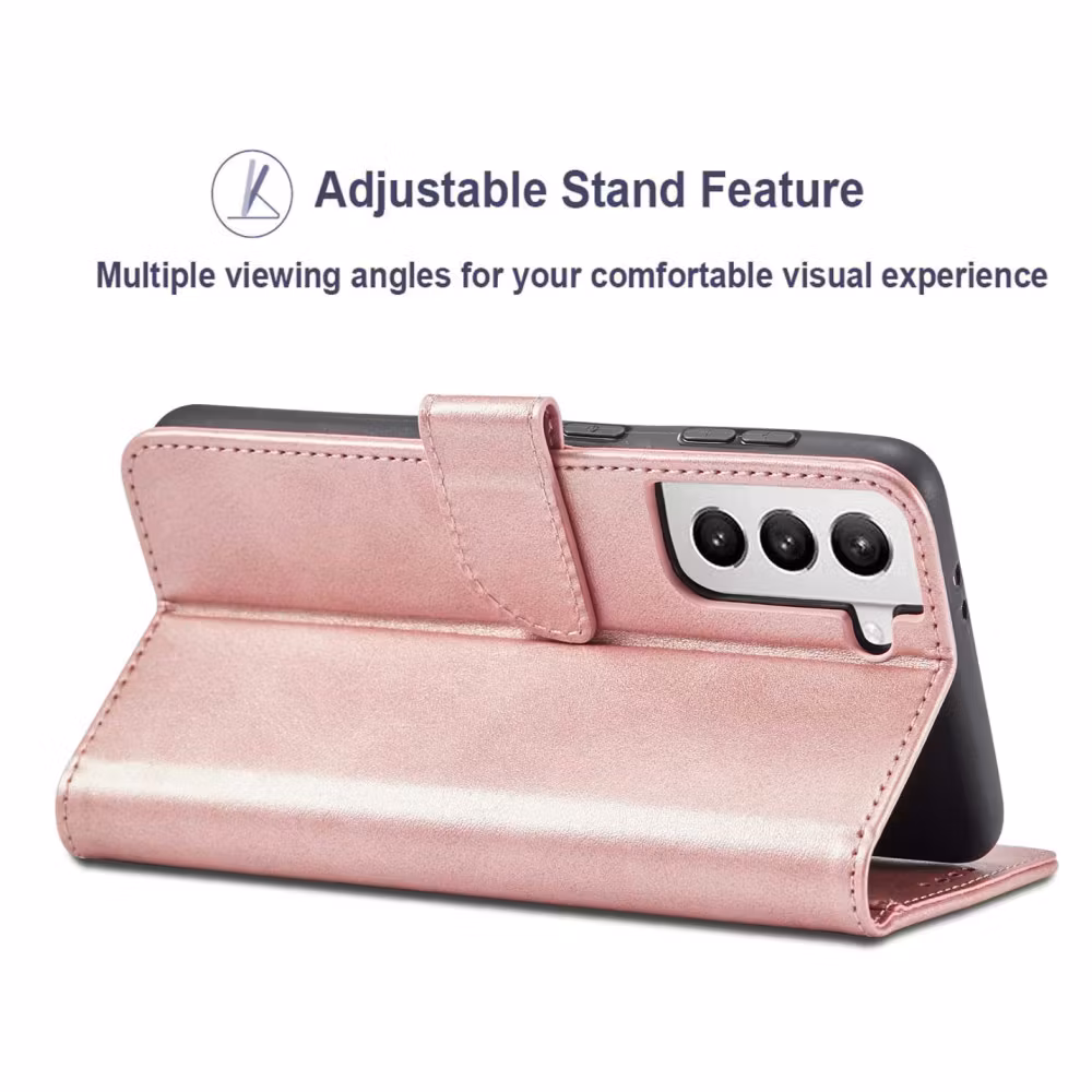 Galaxy S21 - Klassiskt Läder Fodral Nordic® Roséguld