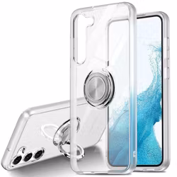Samsung S22 - Stötdämpande Transparent Silikonskal Ringhållare Solid®