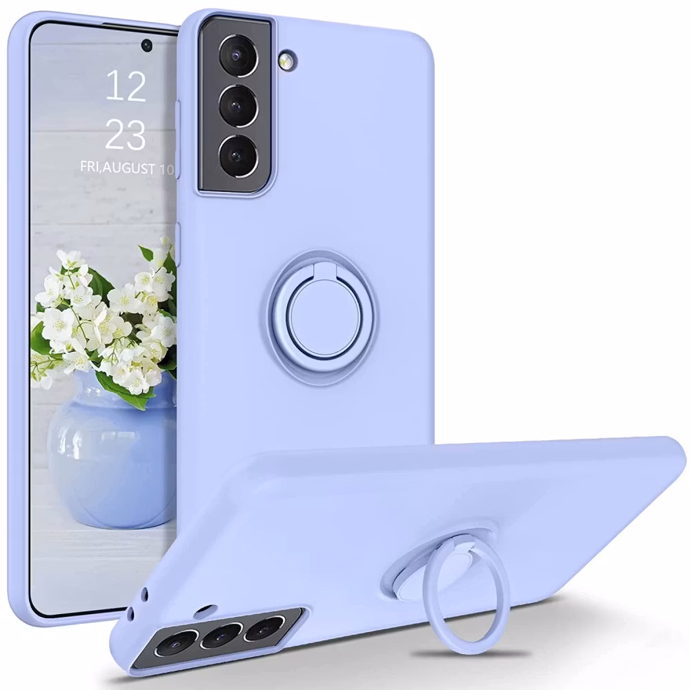 Samsung S21 - Välj Färg Silikonskal Magnetisk Ringhållare
