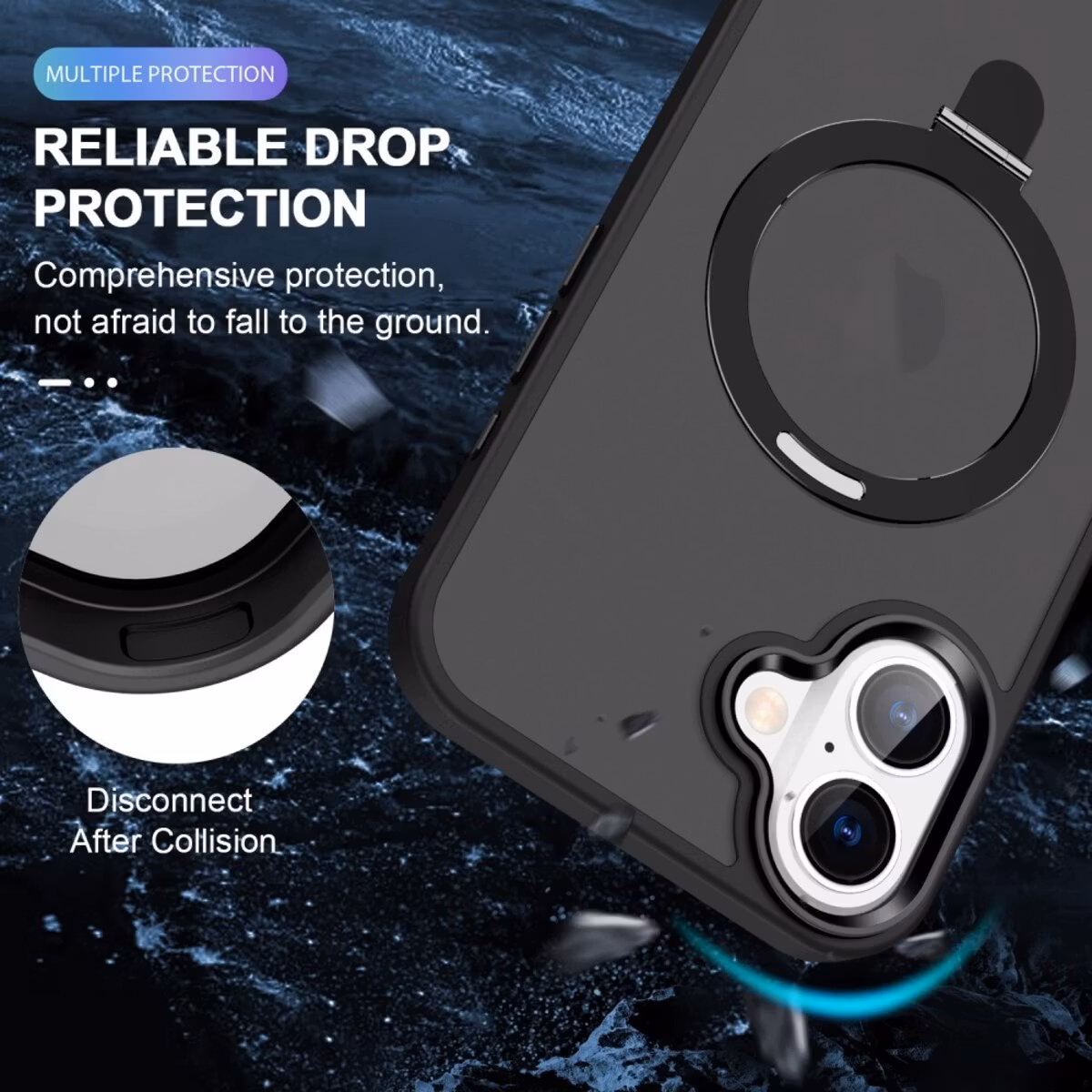 iPhone 16 - Magsafe Skal Kickstand Stöttåligt Matt Svart