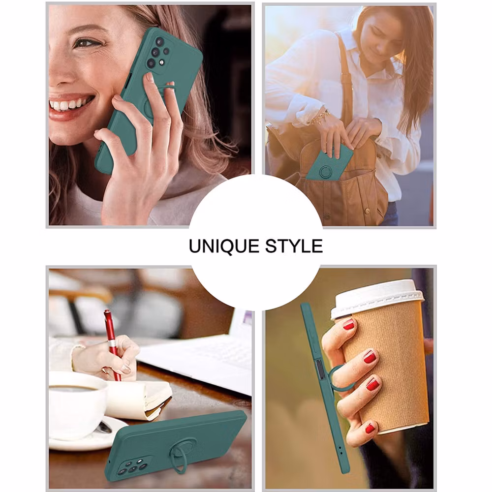 Samsung A52/A52s - Stöttåligt Skal med Ringhållare CamShield Grön