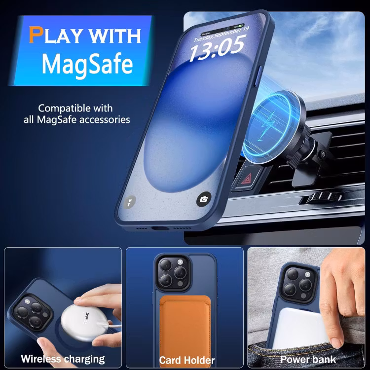 iPhone 14 Pro Max - MagSafe skal MagMat Stöttåligt Matt Blå