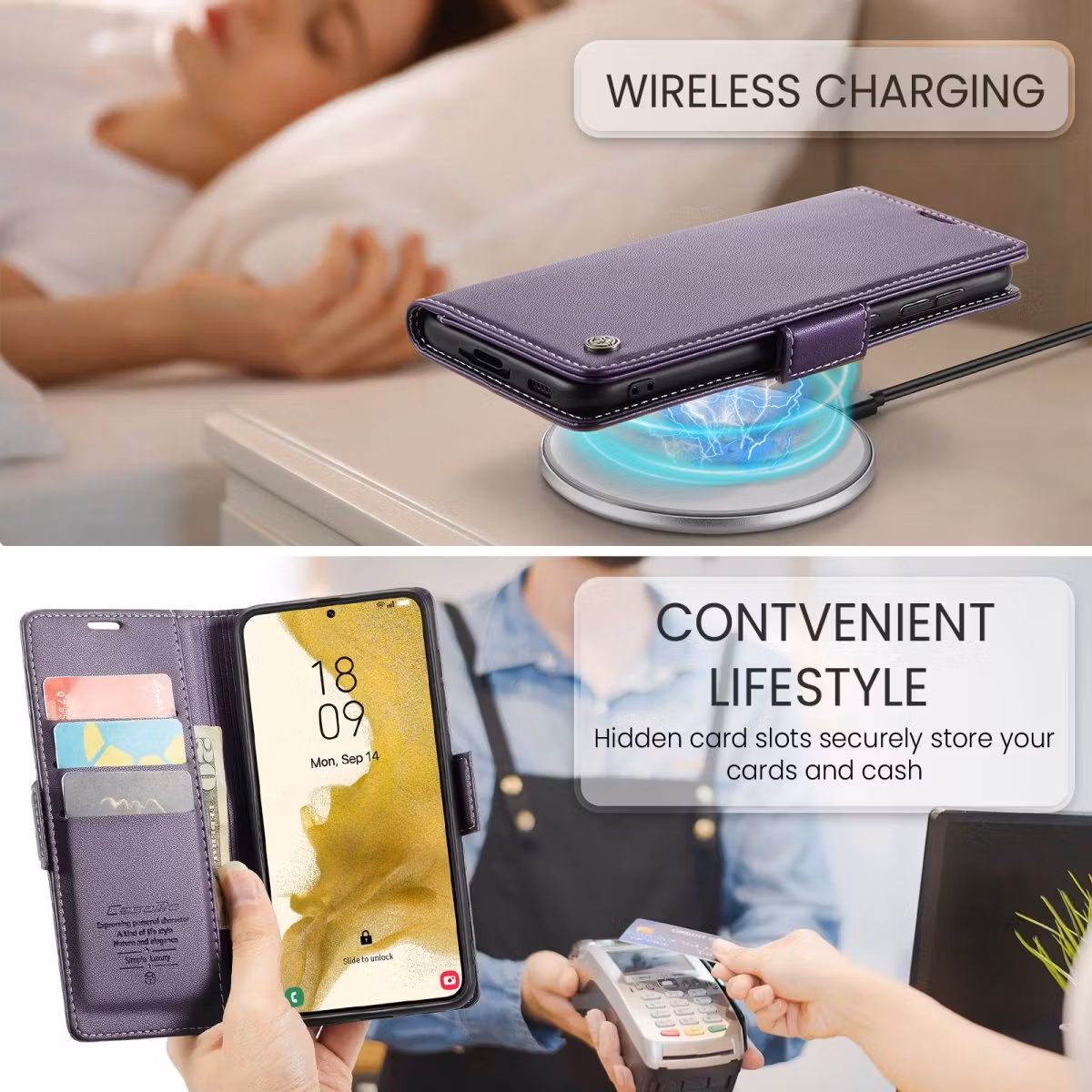 Samsung S24 - Fodral 4-FACK Premium CaseMe® Lila