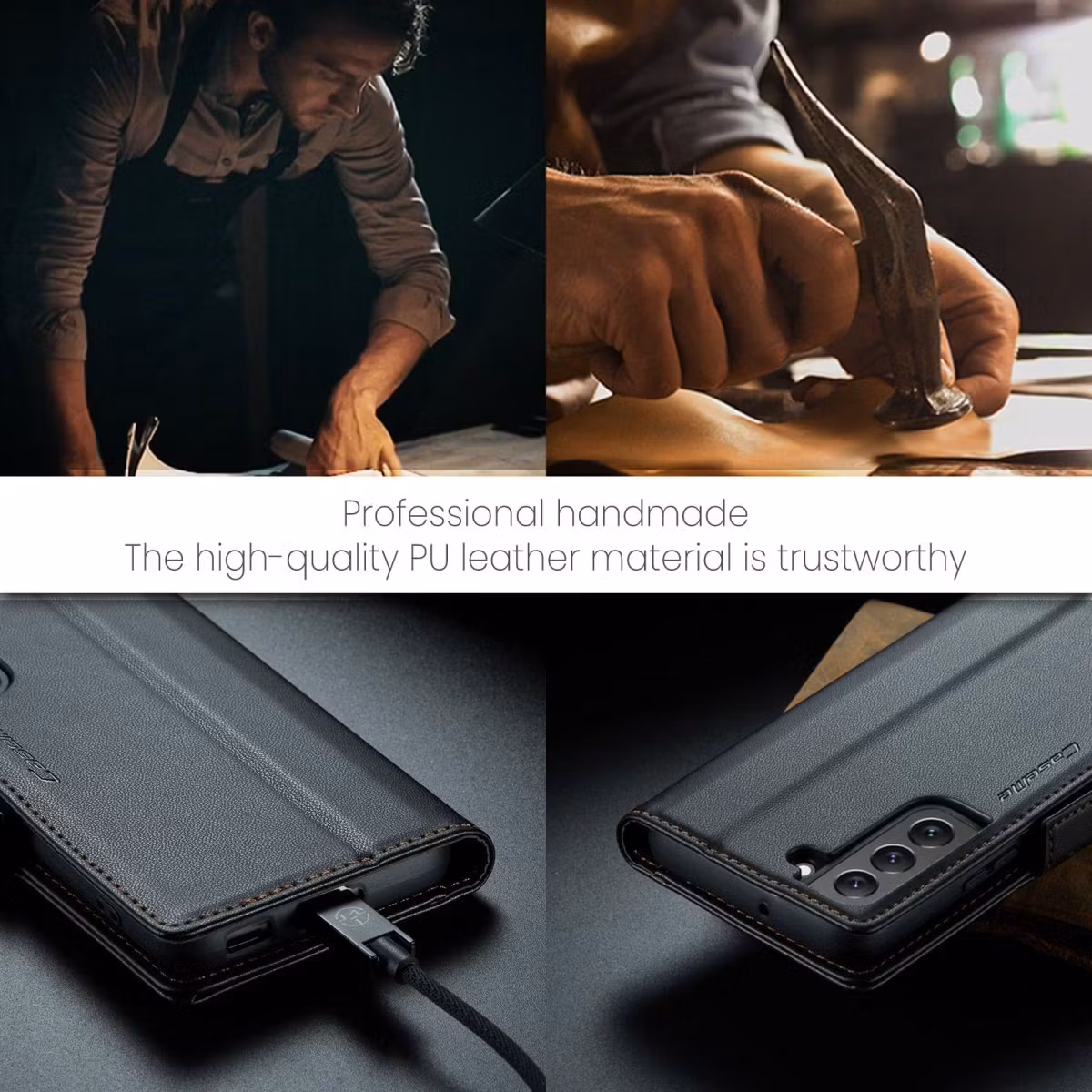 Samsung S22 - Fodral 4-FACK Premium CaseMe® Svart