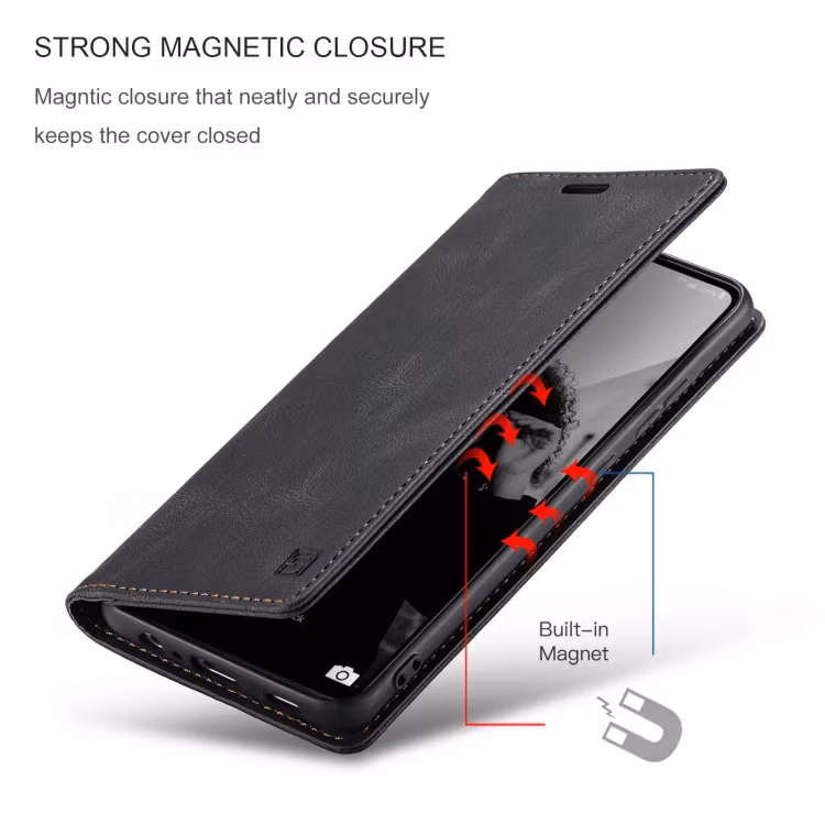 Samsung A52 / A52s - Premium Läder Fodral RFID Skyddat Svart