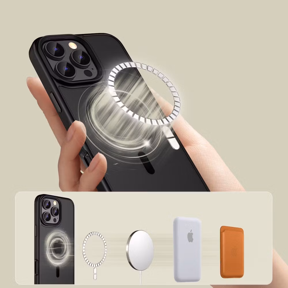 iPhone 16 Pro Max - Magsafe Skal Frostad Mattsvart Stöttåligt Svart