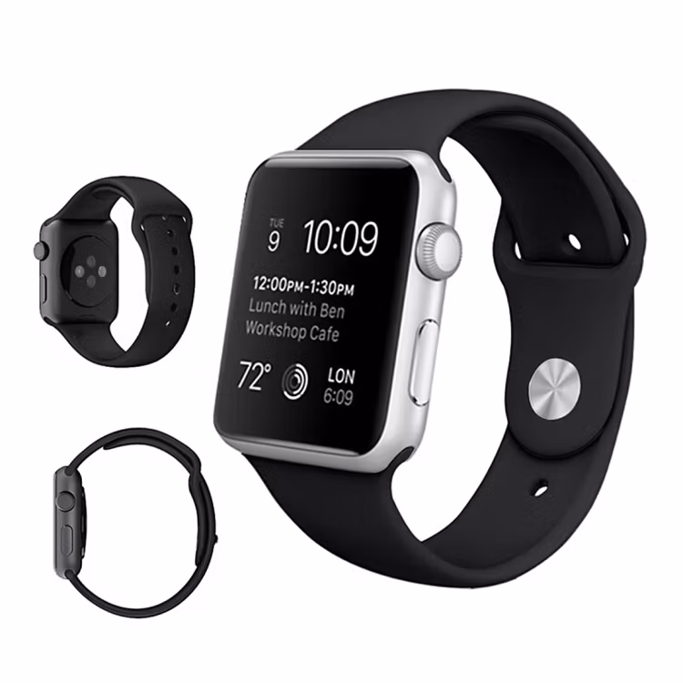 (3-pack) Armband silikon Apple Watch 38/40/41 mm Svart/Blå/Vinröd