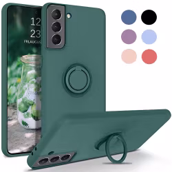 Samsung S21 - Välj Färg Silikonskal Magnetisk Ringhållare
