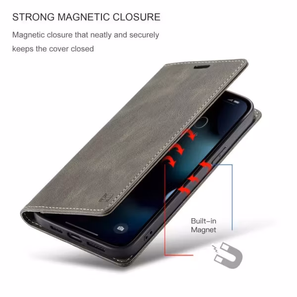 iPhone 13 - Fodral Premium Läder RFID Skyddat Brun