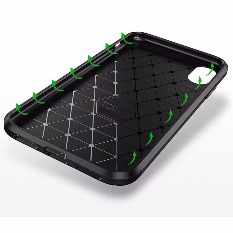 iPhone X/XS - Stöttåligt Skal Kolfiber Mönster Svart