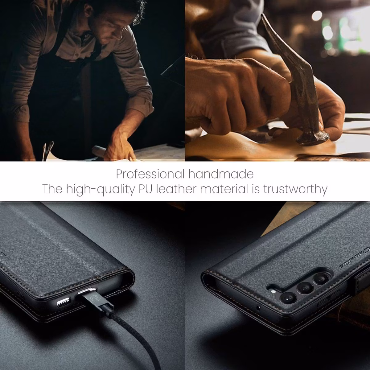 Samsung S23 - Fodral 4-FACK Premium CaseMe® Svart