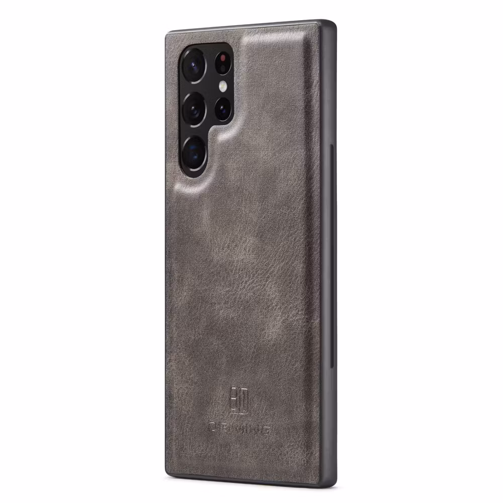 Samsung S23 Ultra - DG.MING® 2in1 Magnet Läder Fodral Grå